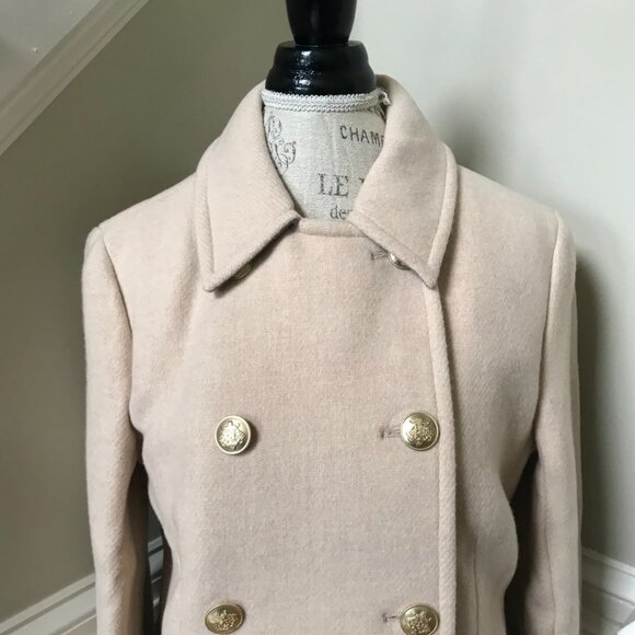 NWT JCrew Warwick Top Coat Jacket Womens 10 Beige Italian Stadium Cloth Wool - Picture 5 of 12